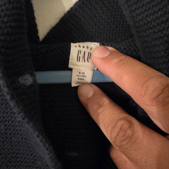 Baby Boys Navy Blue Baby Gap Animal Ear Knit Hoodie Size 6-12M - Picture 3 of 3